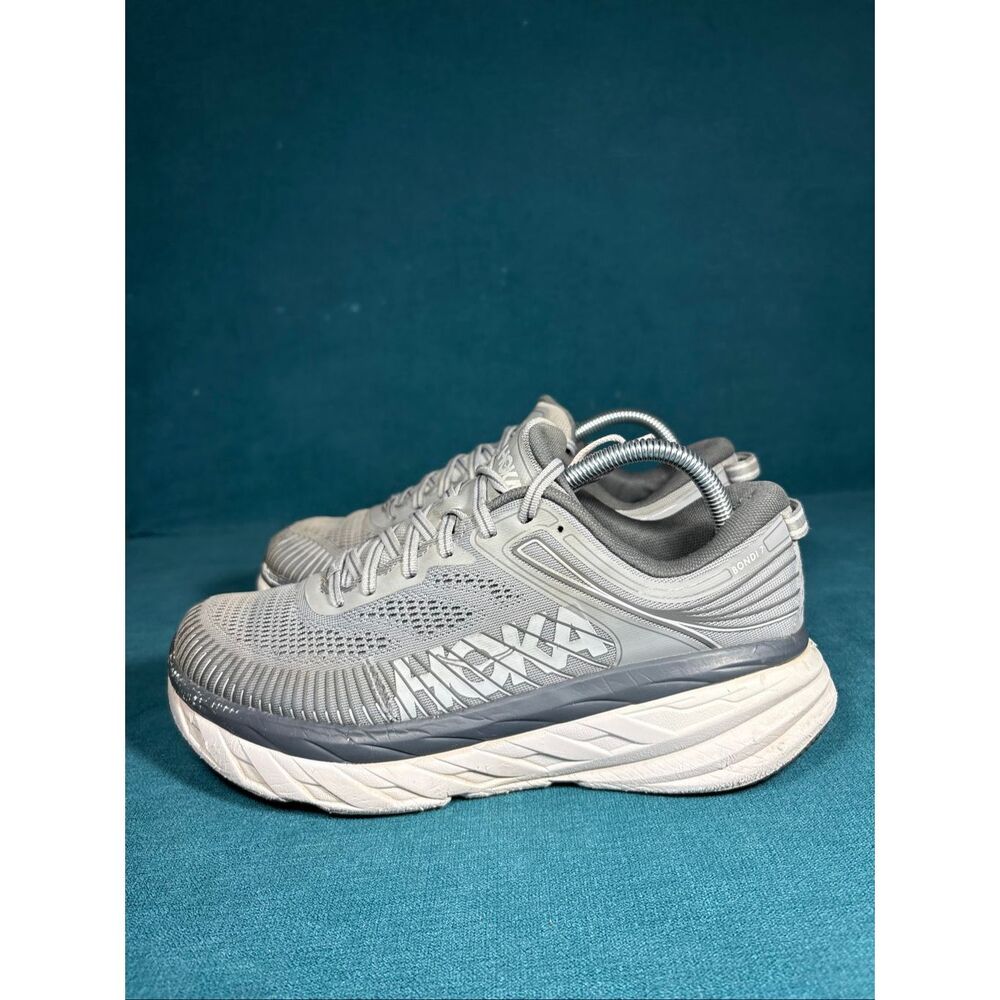 Hoka One One Bondi 7 Gray Running Shoes Men’s Size 8.5 Wide 2E WDDS 1110518